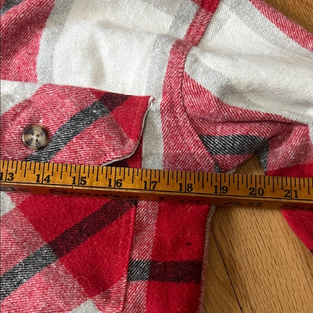Red and White Plaid Button-Up Shirt - Picture 7 of 9